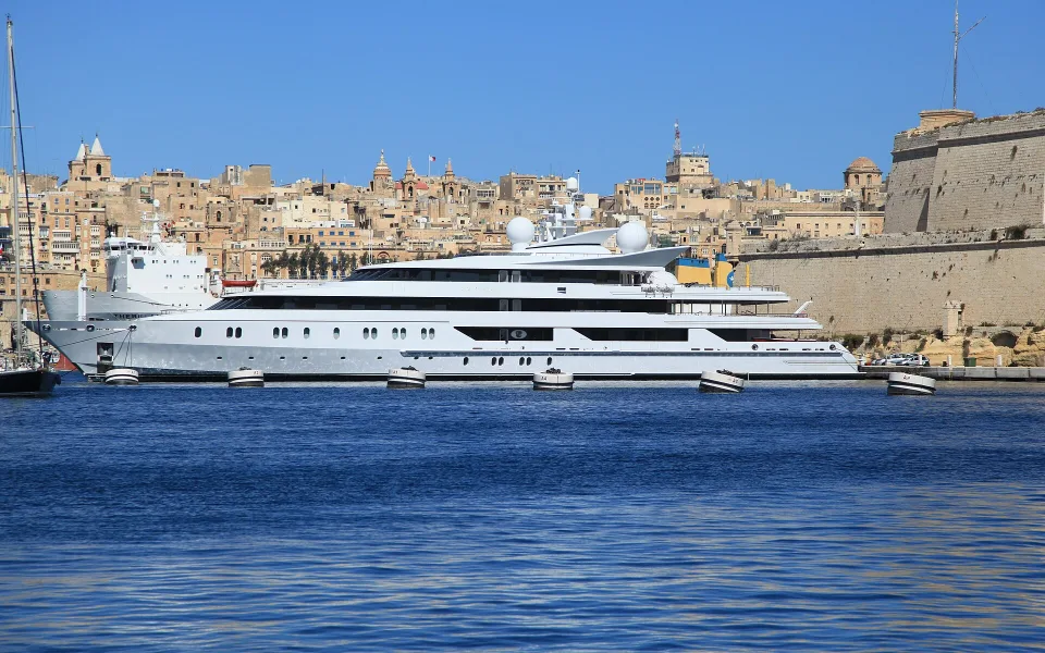 Fort St Angelo and the Birgu waterfront from Grand Harbour