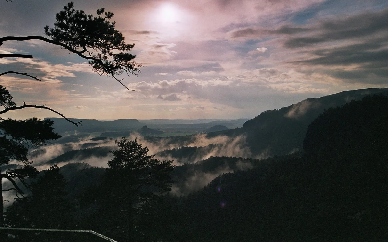 Cloud over the sandstone ridges of Bohemian Switzerland