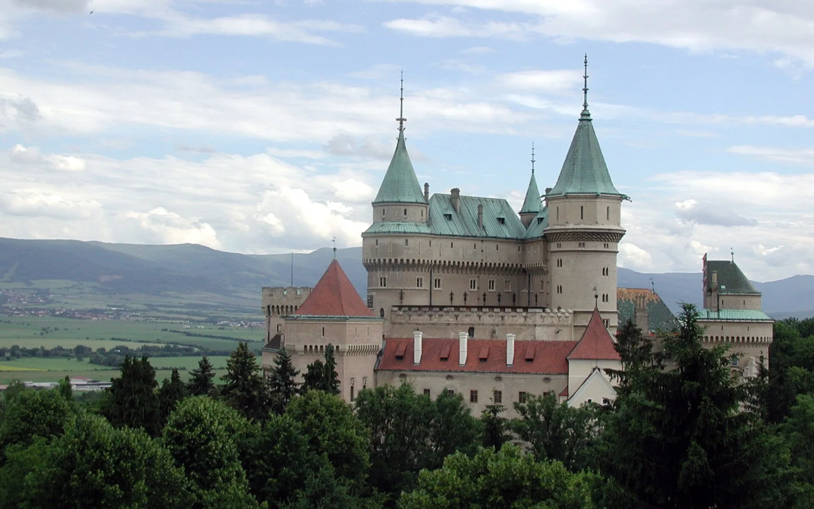 Bojnice Castle seen from its park