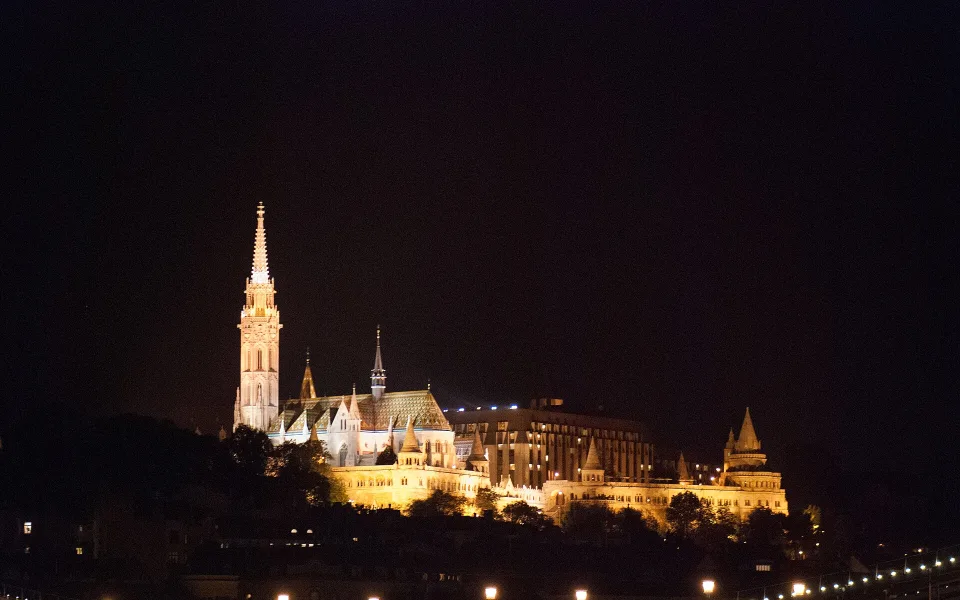 Hungarian Parliament seen across the Danube in Budapest