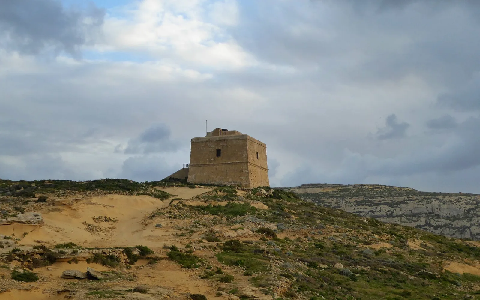 Dwejra Tower in the west Gozo landscape