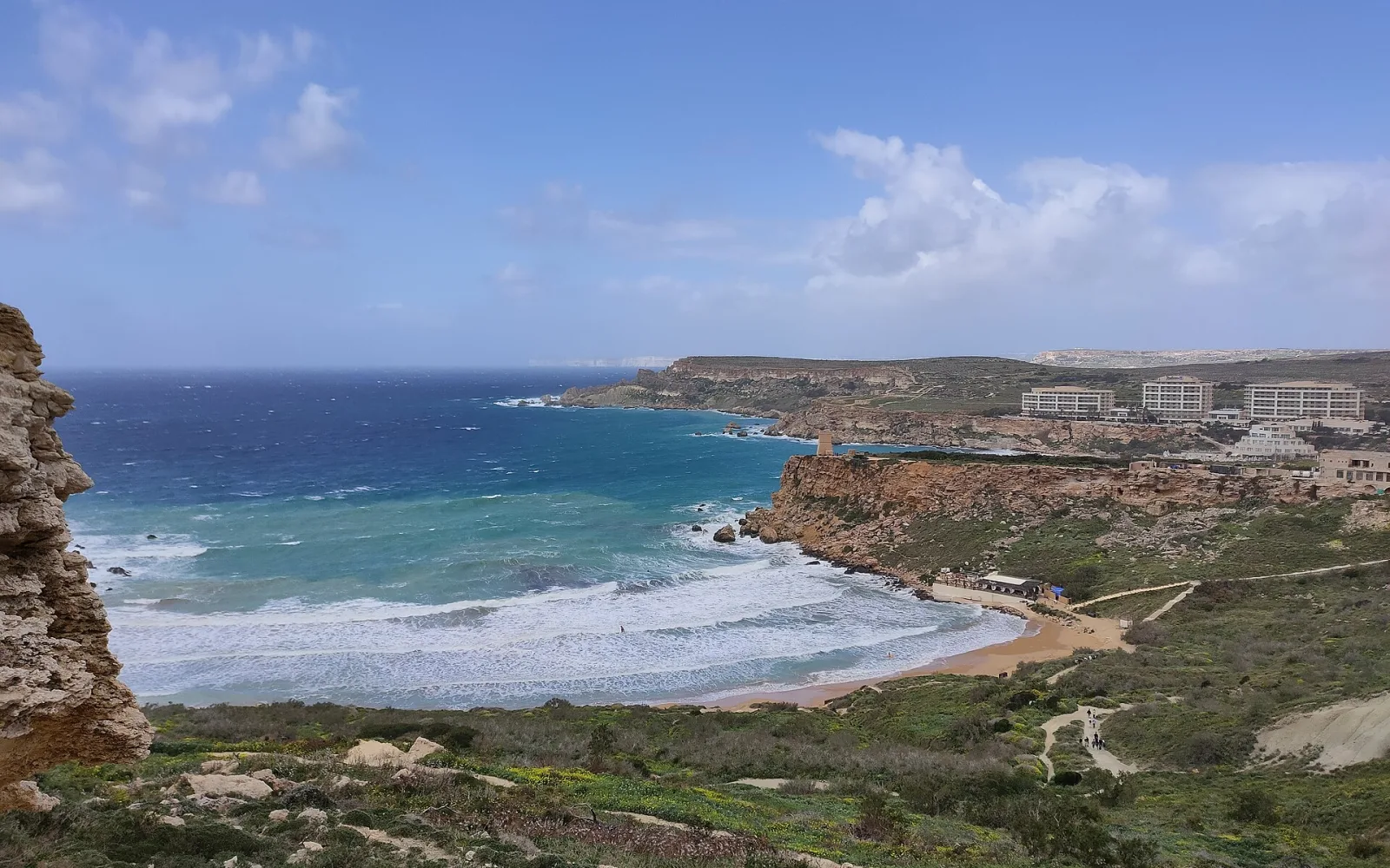 Għajn Tuffieħa Bay and its surrounding headlands