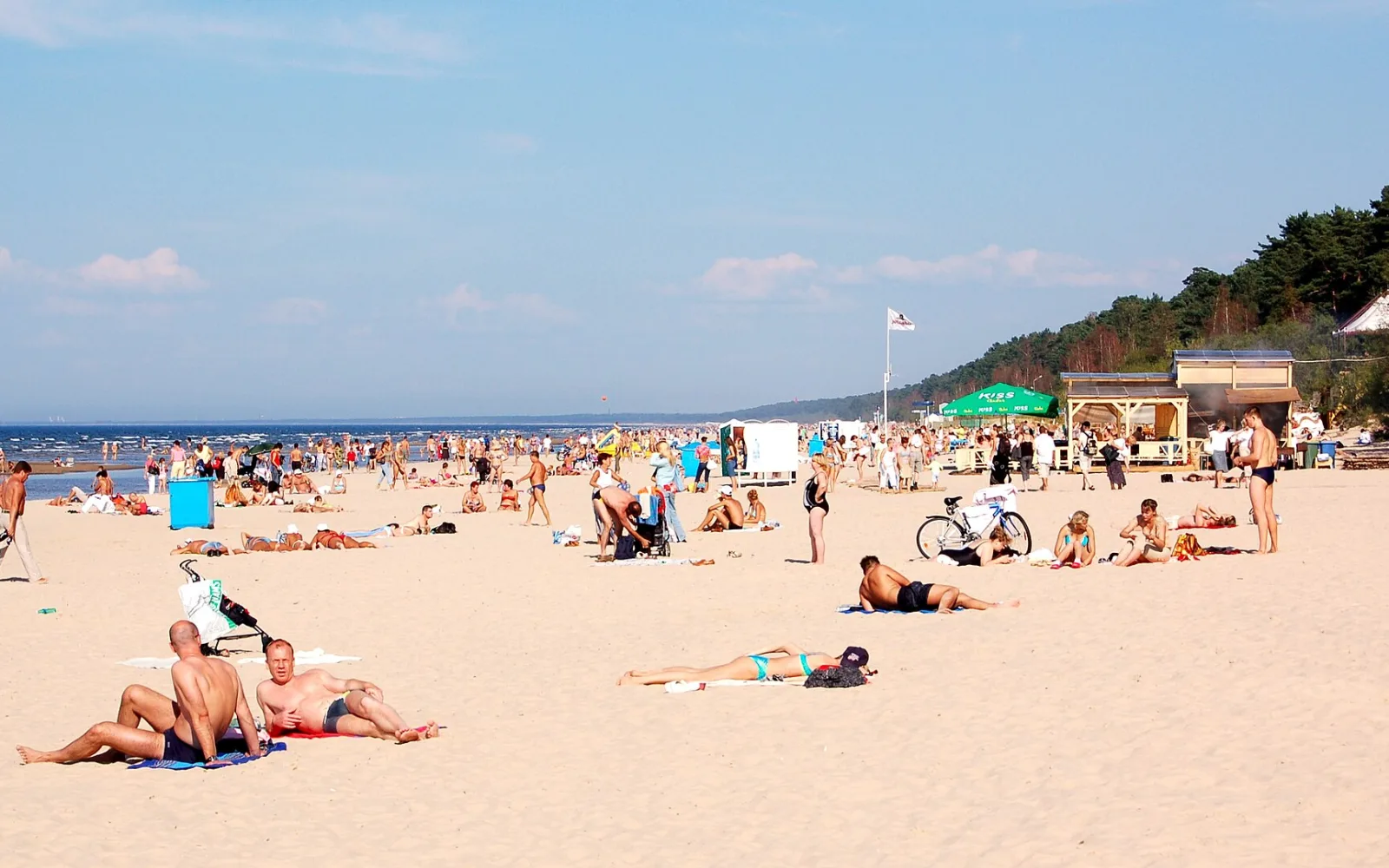 Wide sandy beach at Dzintari in Jūrmala