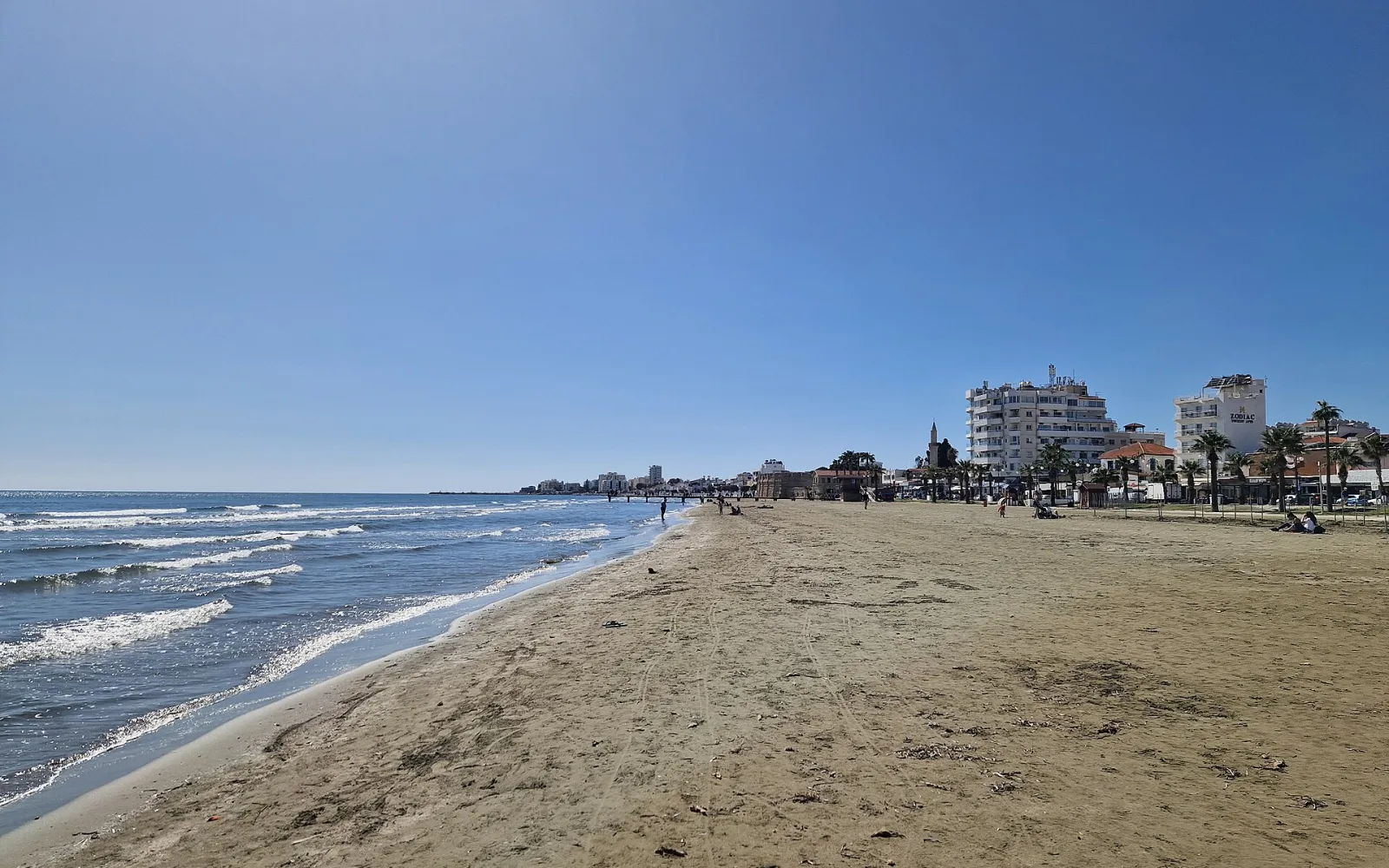 Larnaca, Cyprus, old town from beach in Larnaca