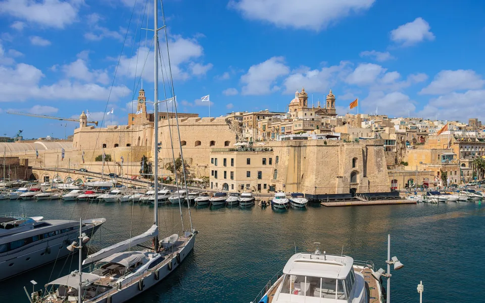 Historic and modern architecture on the Valletta waterfront