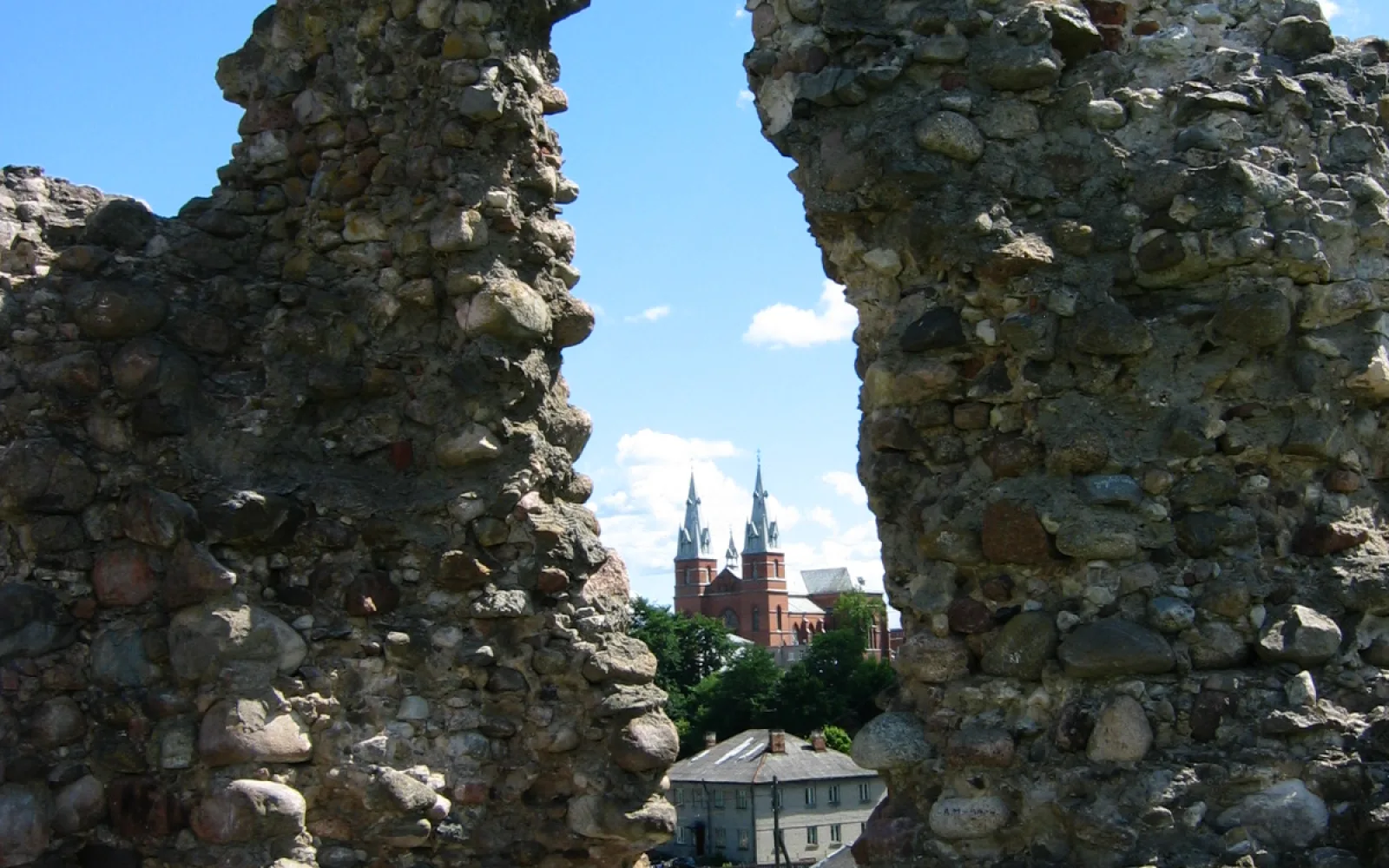 Rēzekne castle ruins above the city