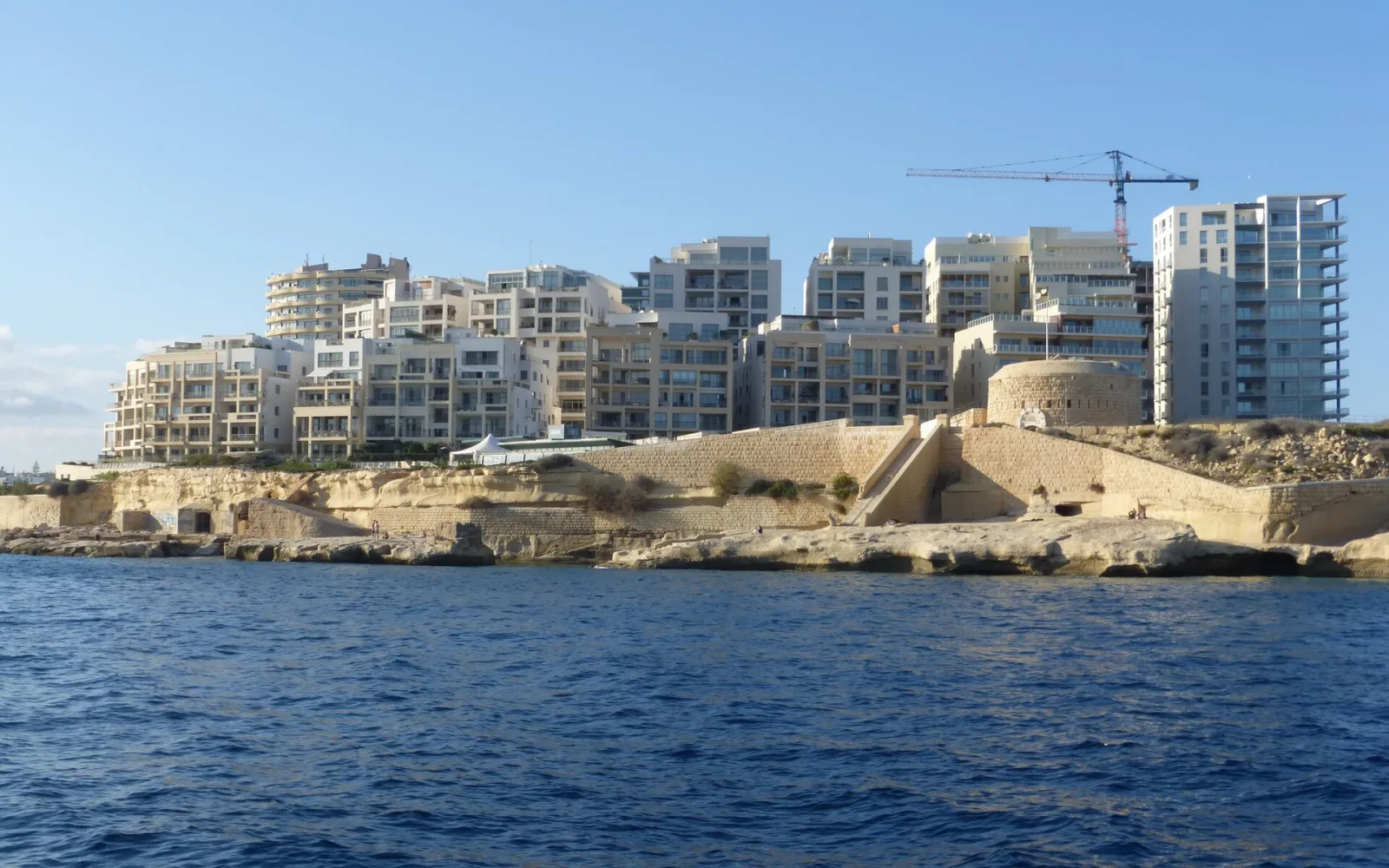 Sliema waterfront and Fort Tigné