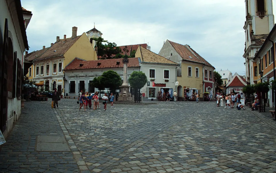 Colourful houses on a lane in Szentendre