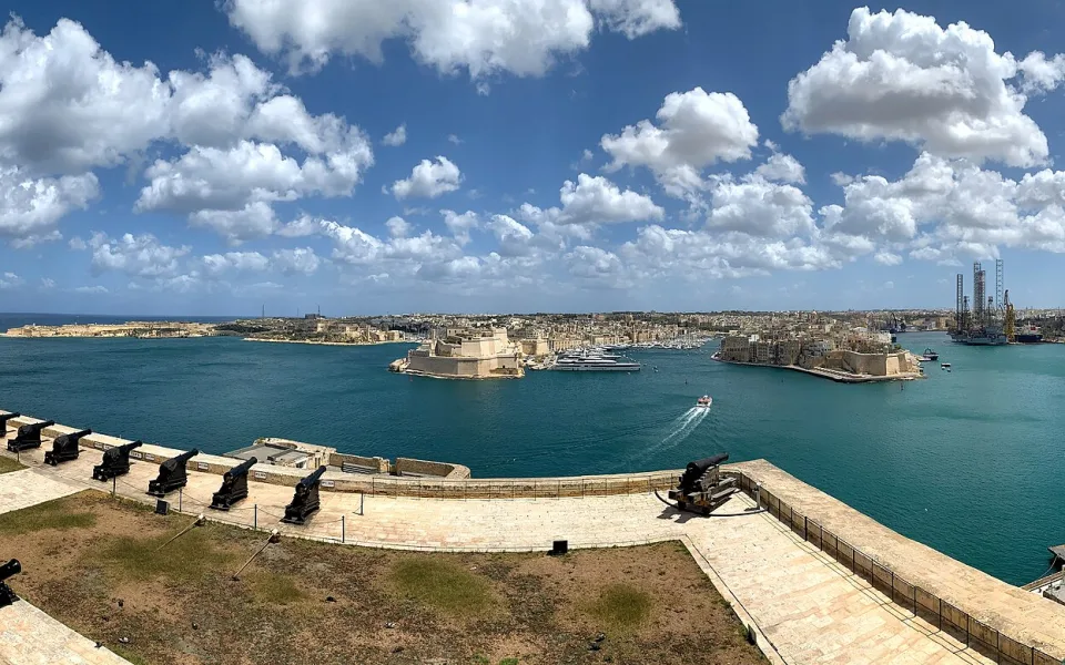 The Three Cities seen across Grand Harbour from Valletta