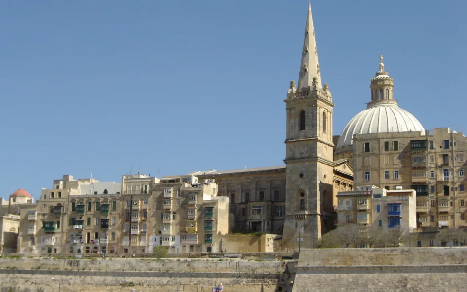 Valletta skyline with St Paul’s Pro-Cathedral and the Carmelite dome