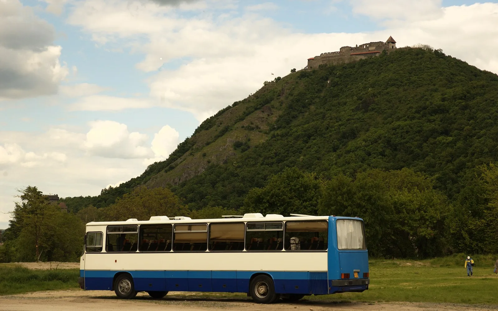 Road and wooded hillside near Visegrad
