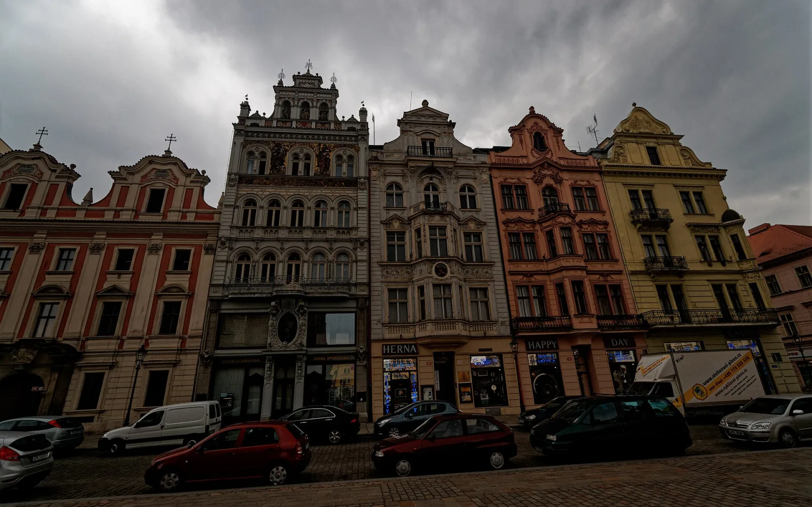 Republic Square and the bishop’s residence in Plzeň