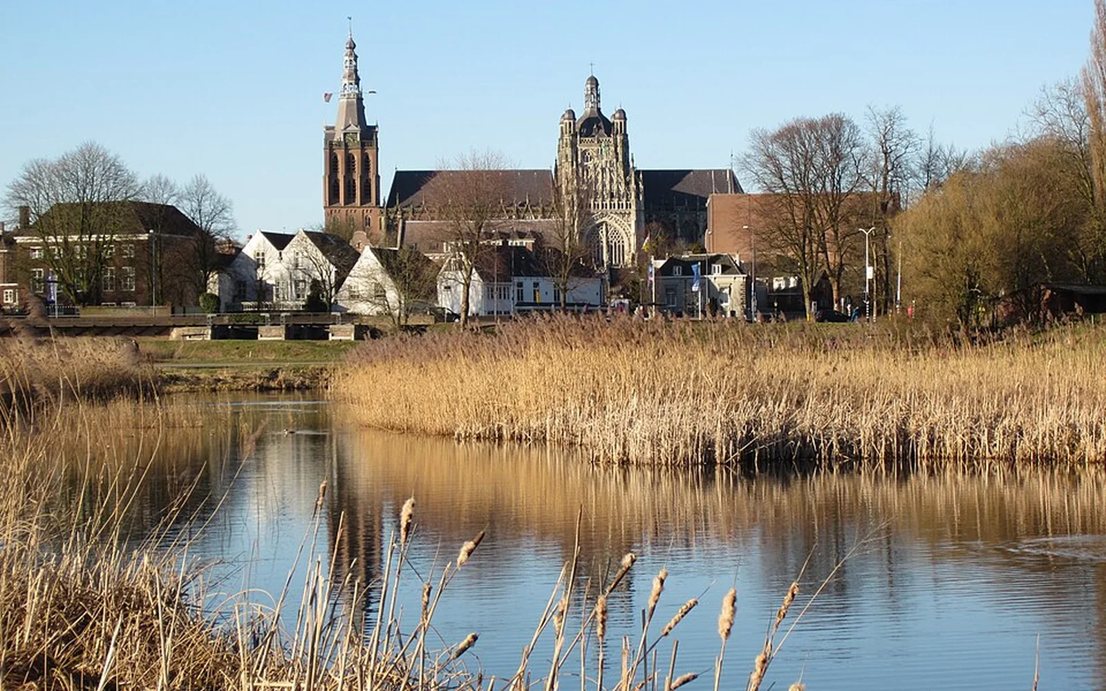 St John’s Cathedral across the water in Den Bosch