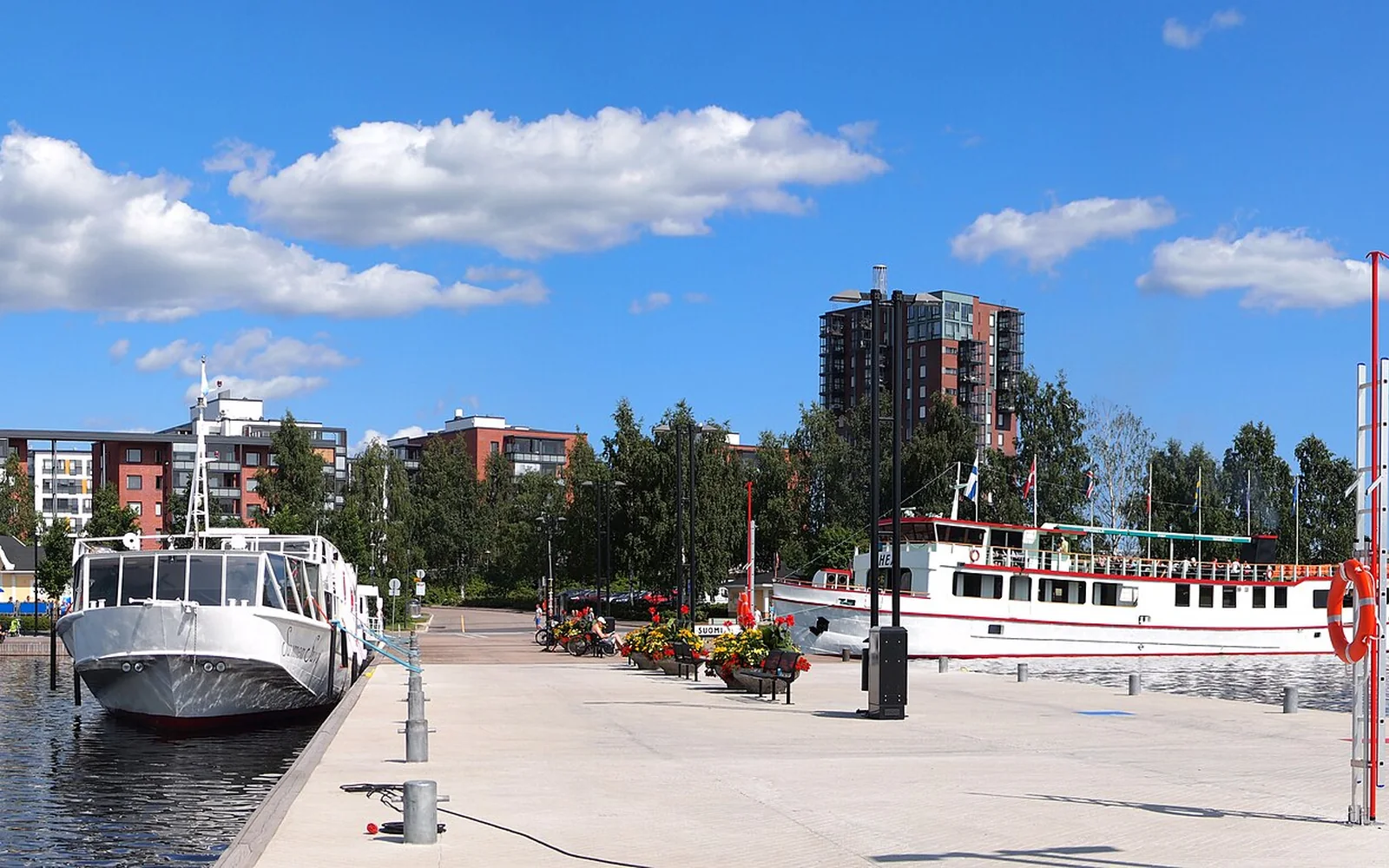 Boats and passenger pier at Jyväskylä harbour