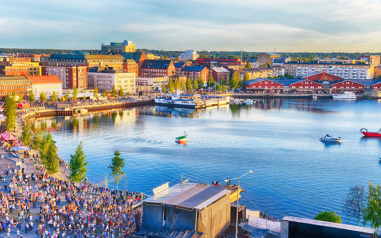 Luleå waterfront during the summer city festival