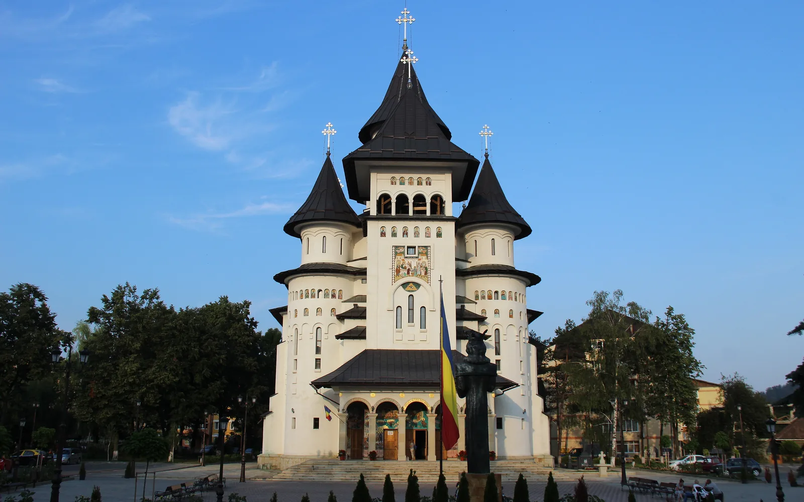 Orthodox cathedral in the centre of Gura Humorului