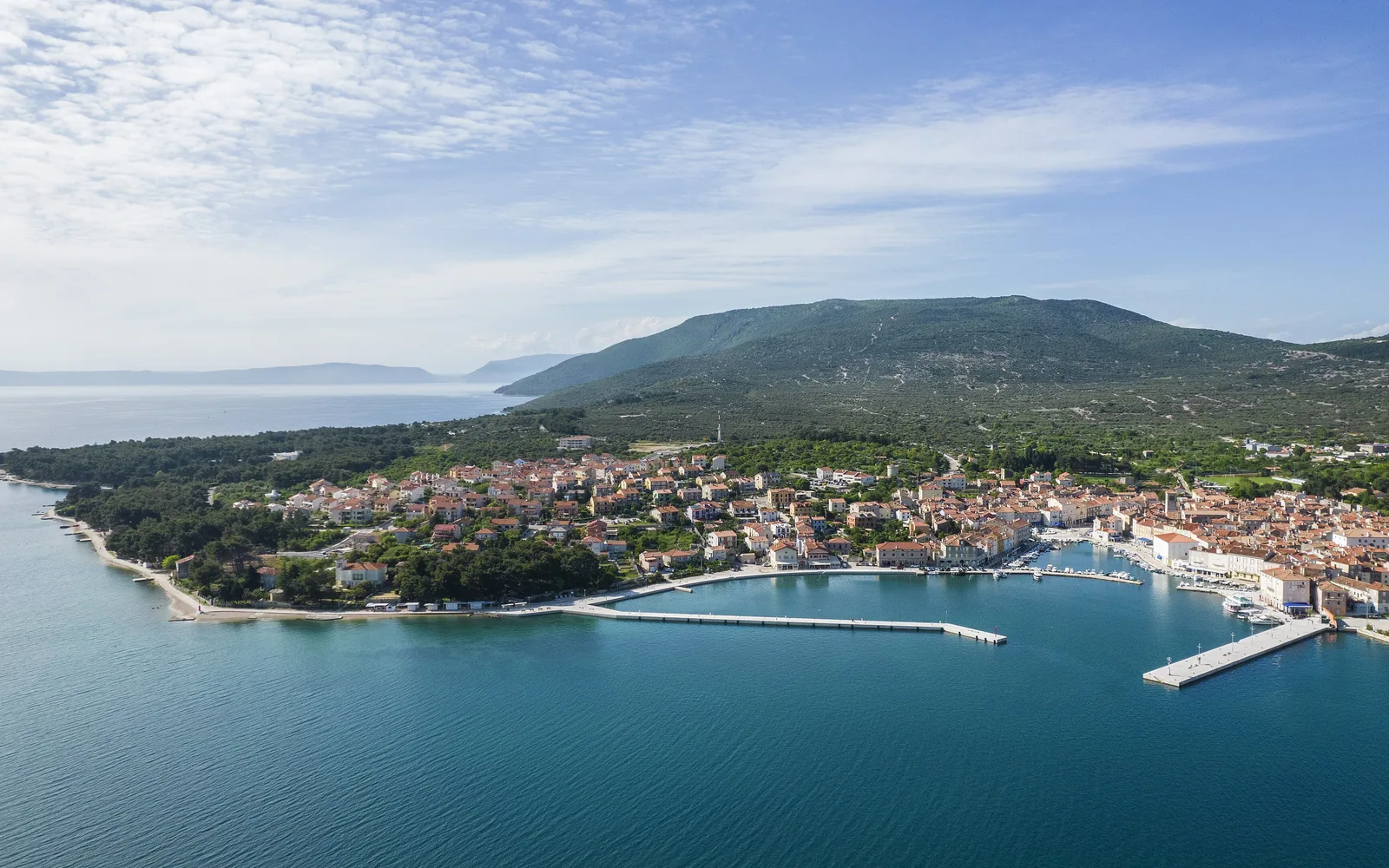 Cres Town harbour on Cres Island