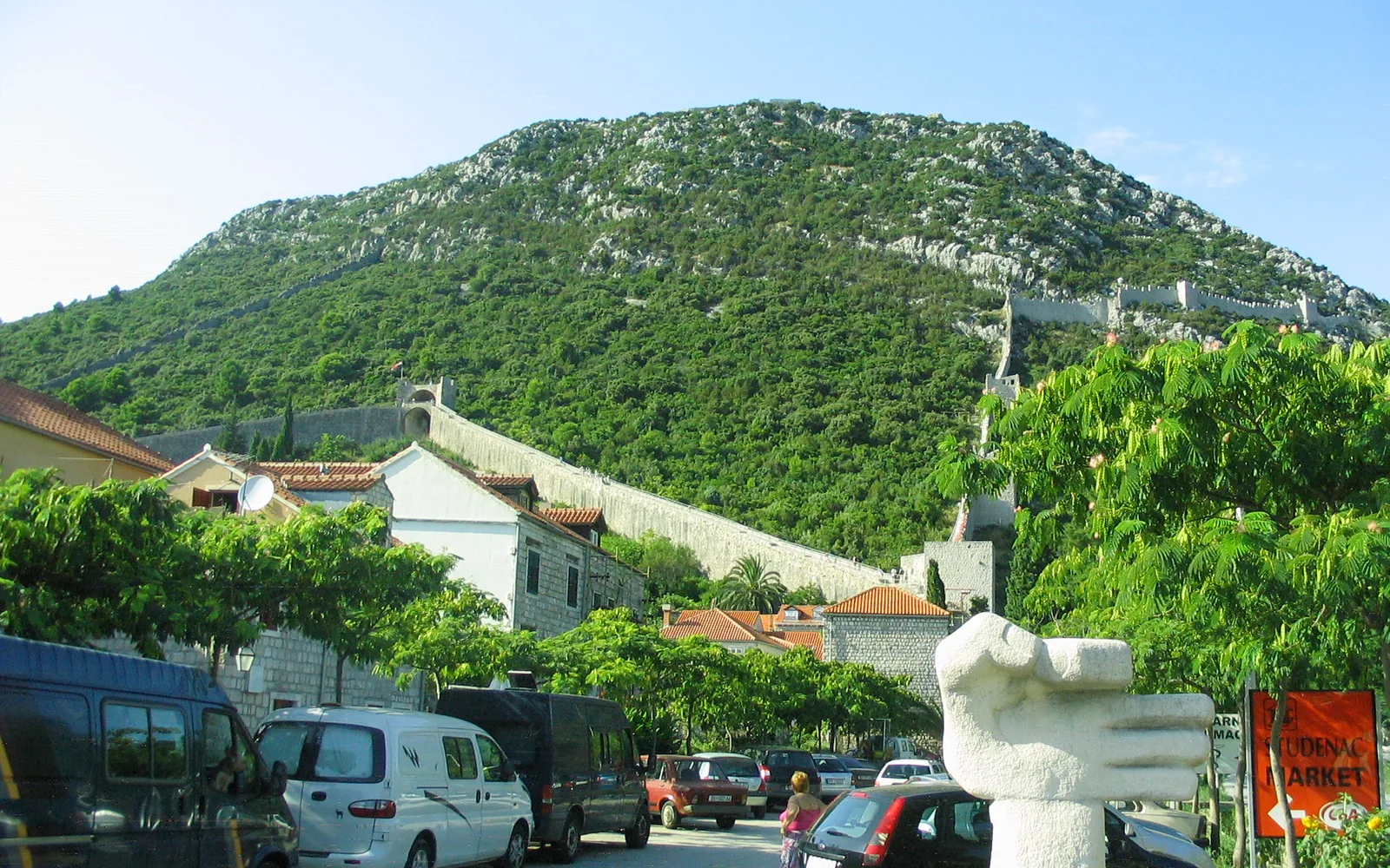 Historic walls above Ston at the entrance to Pelješac