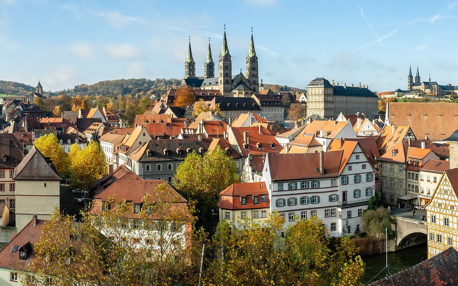 Bamberg old town beside the Regnitz
