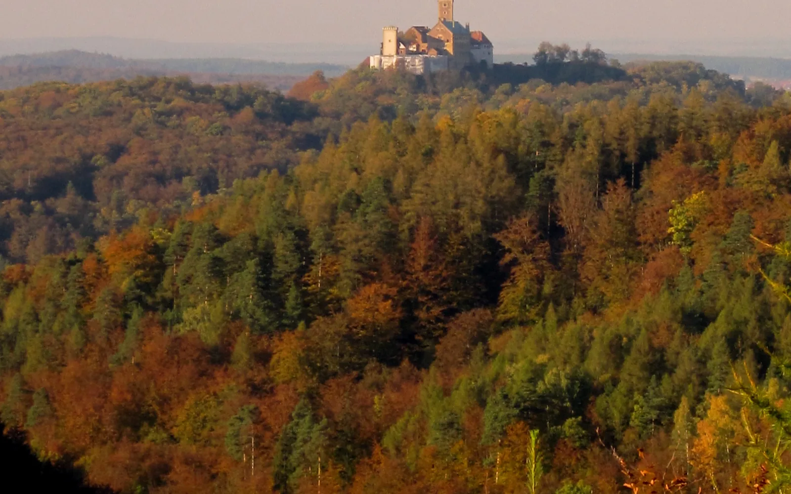 Wooded hills and cultural landscape in Thuringia