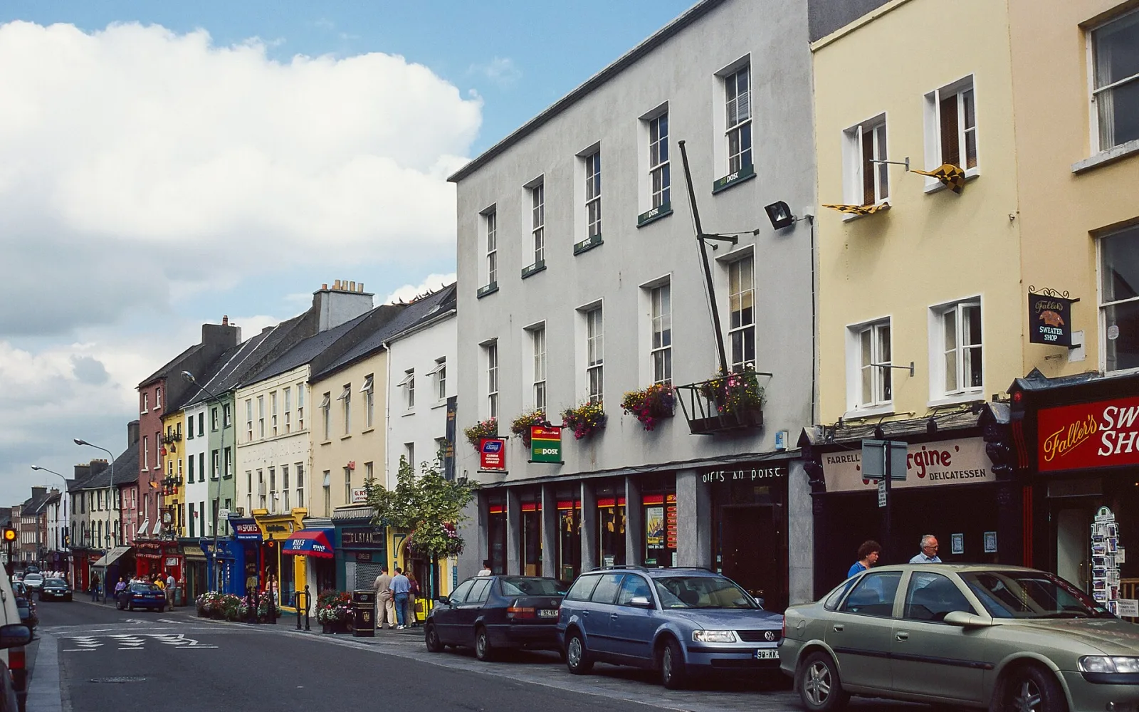 Historic shopfronts along High Street in Kilkenny