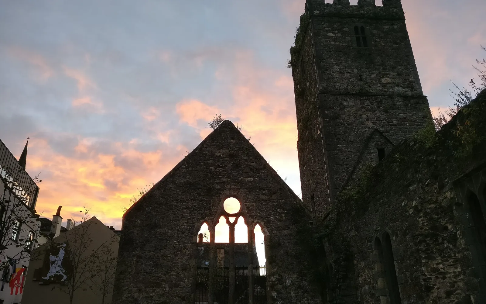 Evening light behind the French Church in Waterford’s Viking Triangle