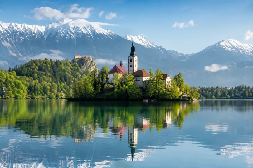 Mountains and lakes in Slovenia