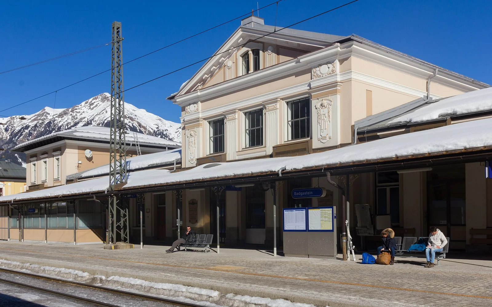 Bad Gastein railway station above the historic town