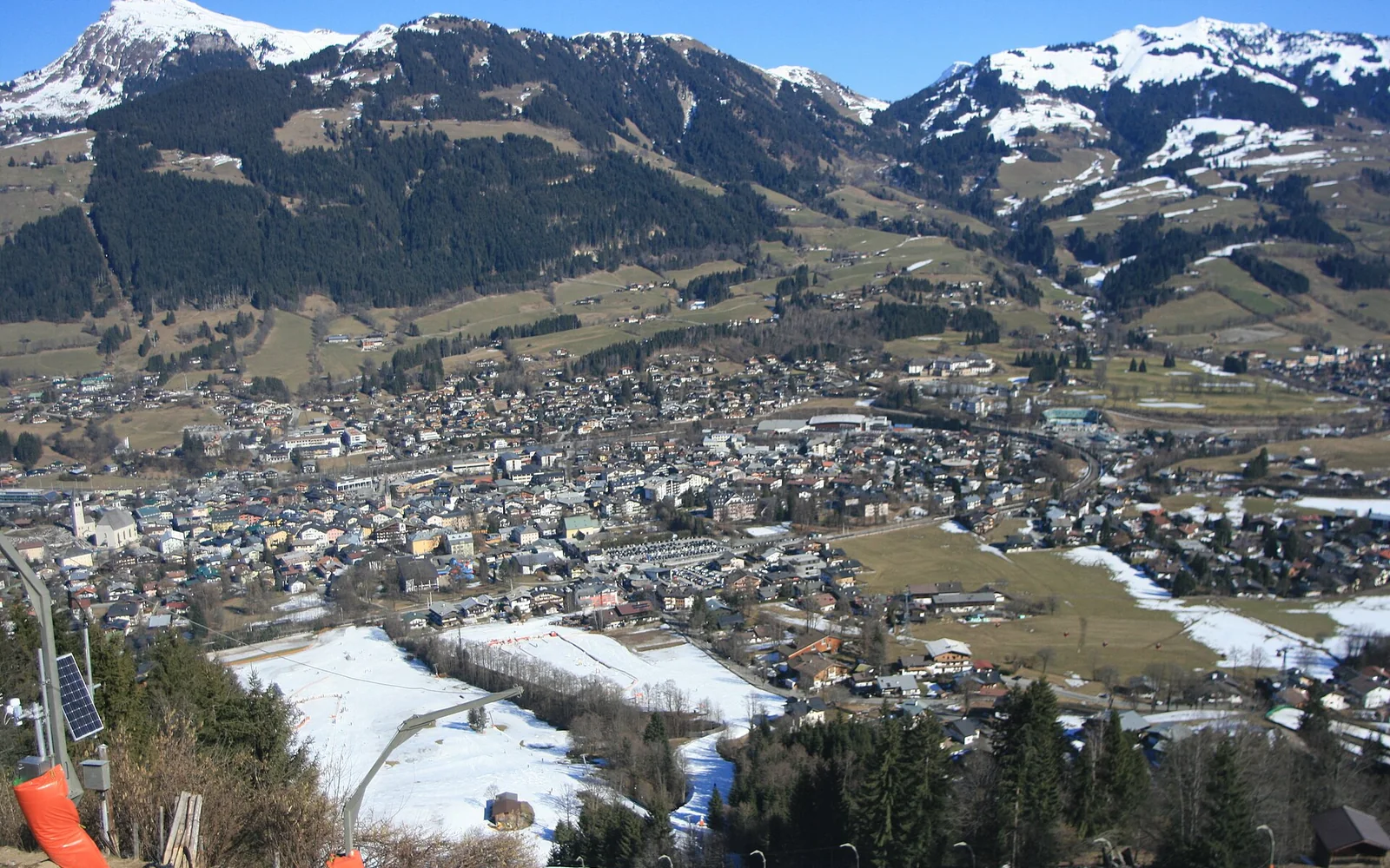 Colourful historic houses in central Kitzbühel