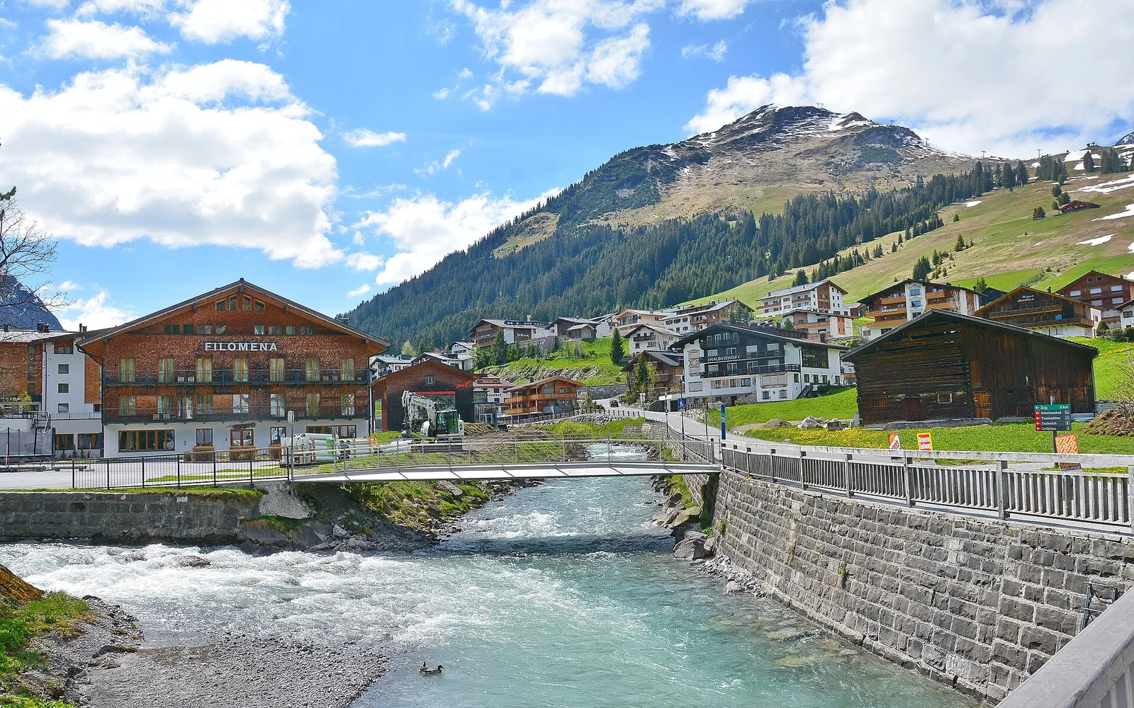 Lech am Arlberg beneath the mountains
