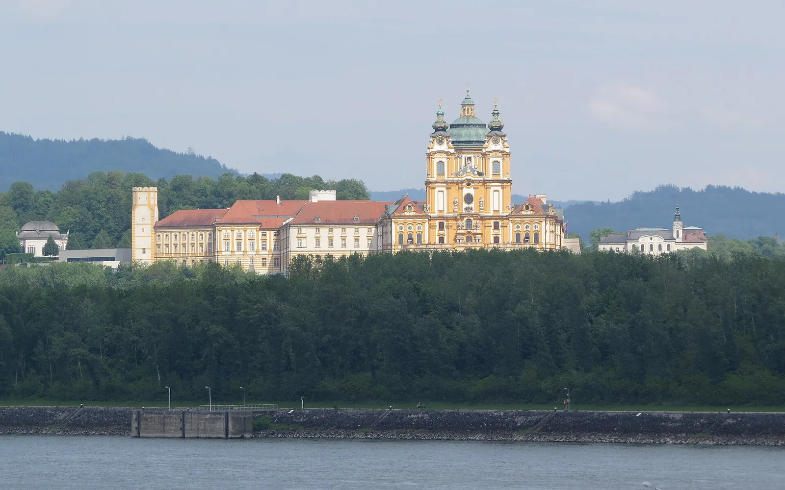 Melk Abbey above the Danube town