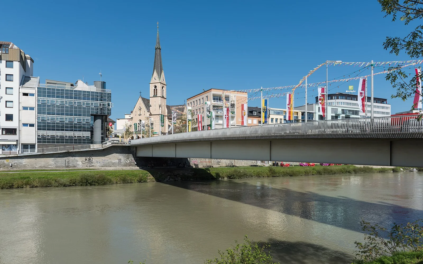 Villach old town beside the Drava