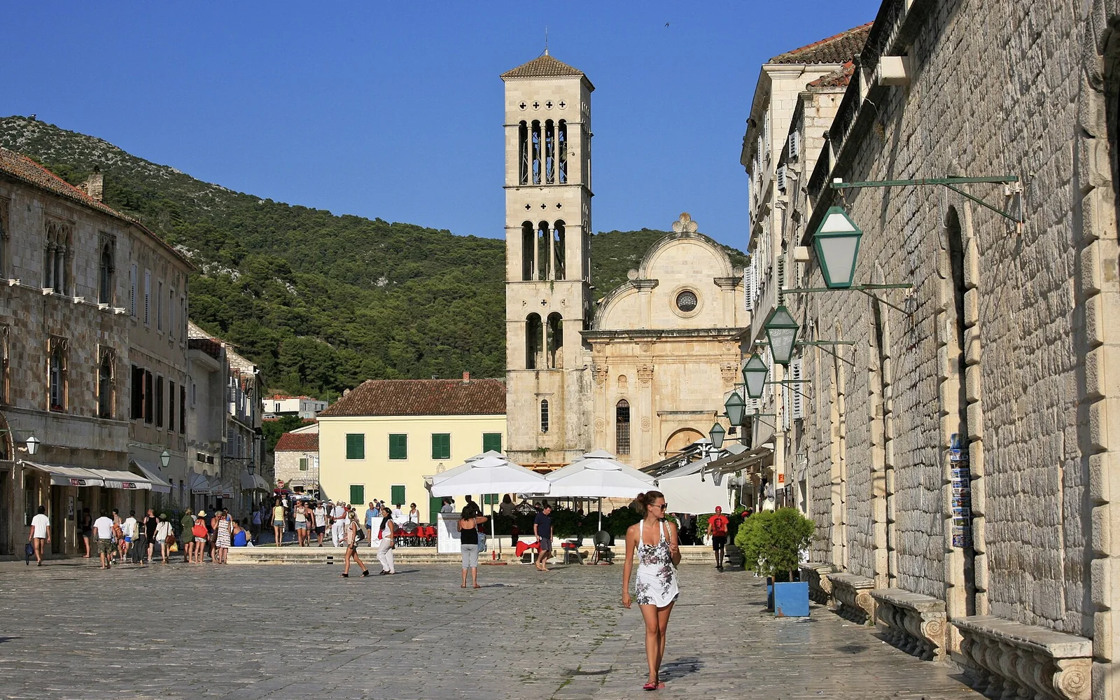 St Stephen's Square and cathedral in Hvar Town