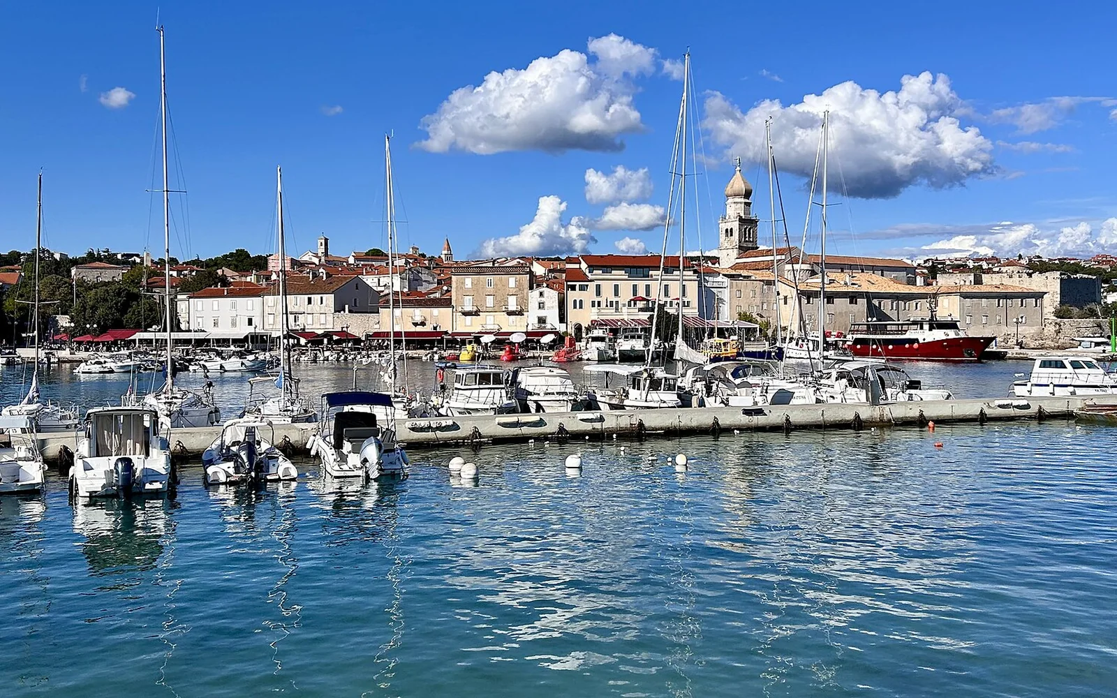 Krk Town and harbour on Krk Island