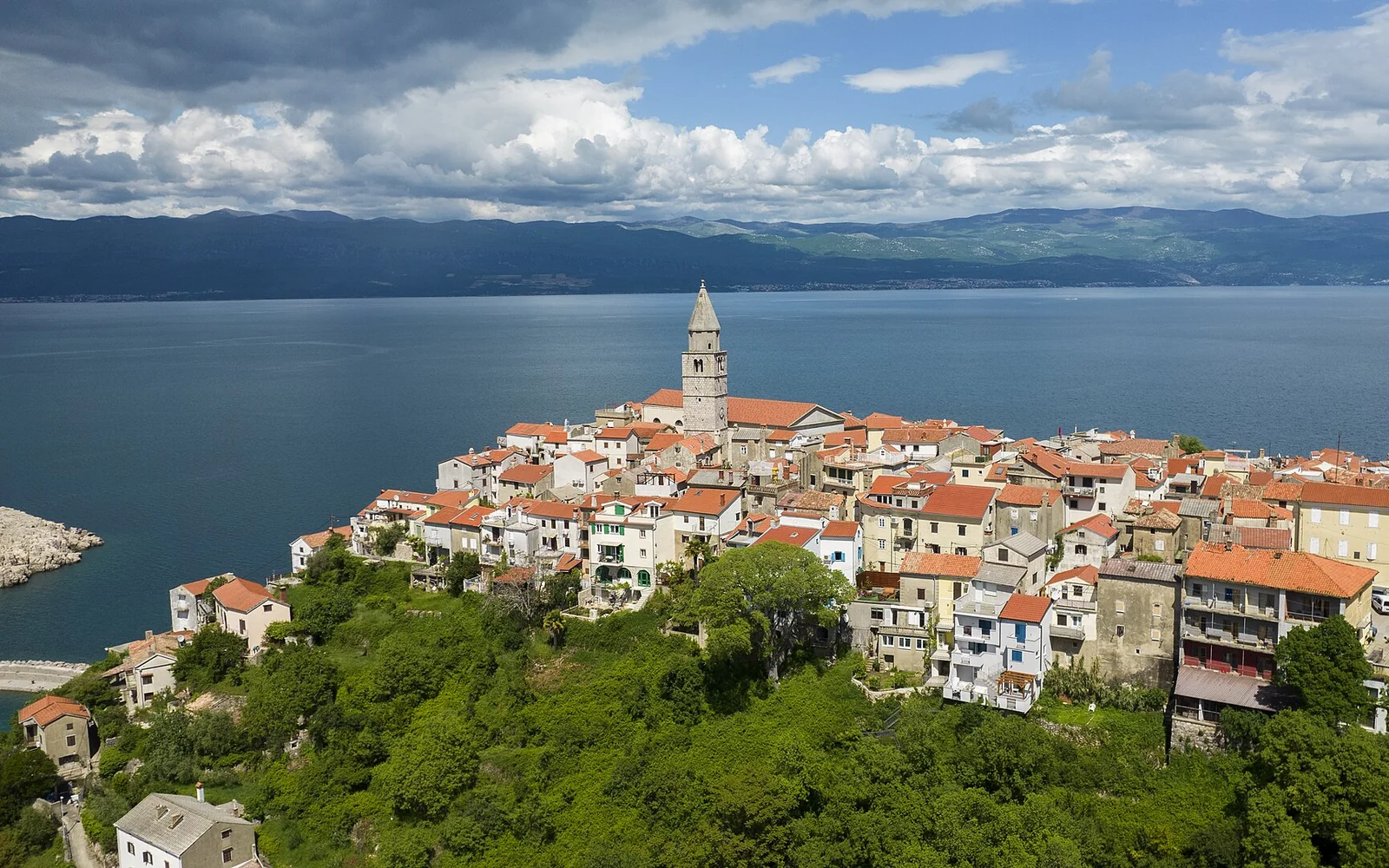 Hilltop Vrbnik above the sea on Krk Island