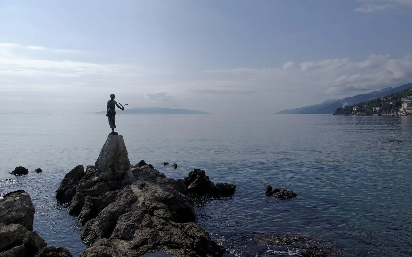 Maiden with the Seagull statue on Opatija's Lungomare