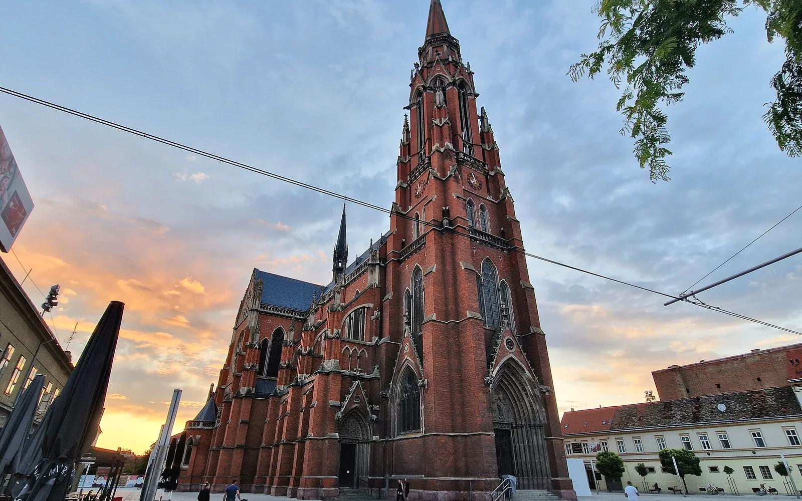 Church of St Peter and St Paul above central Osijek