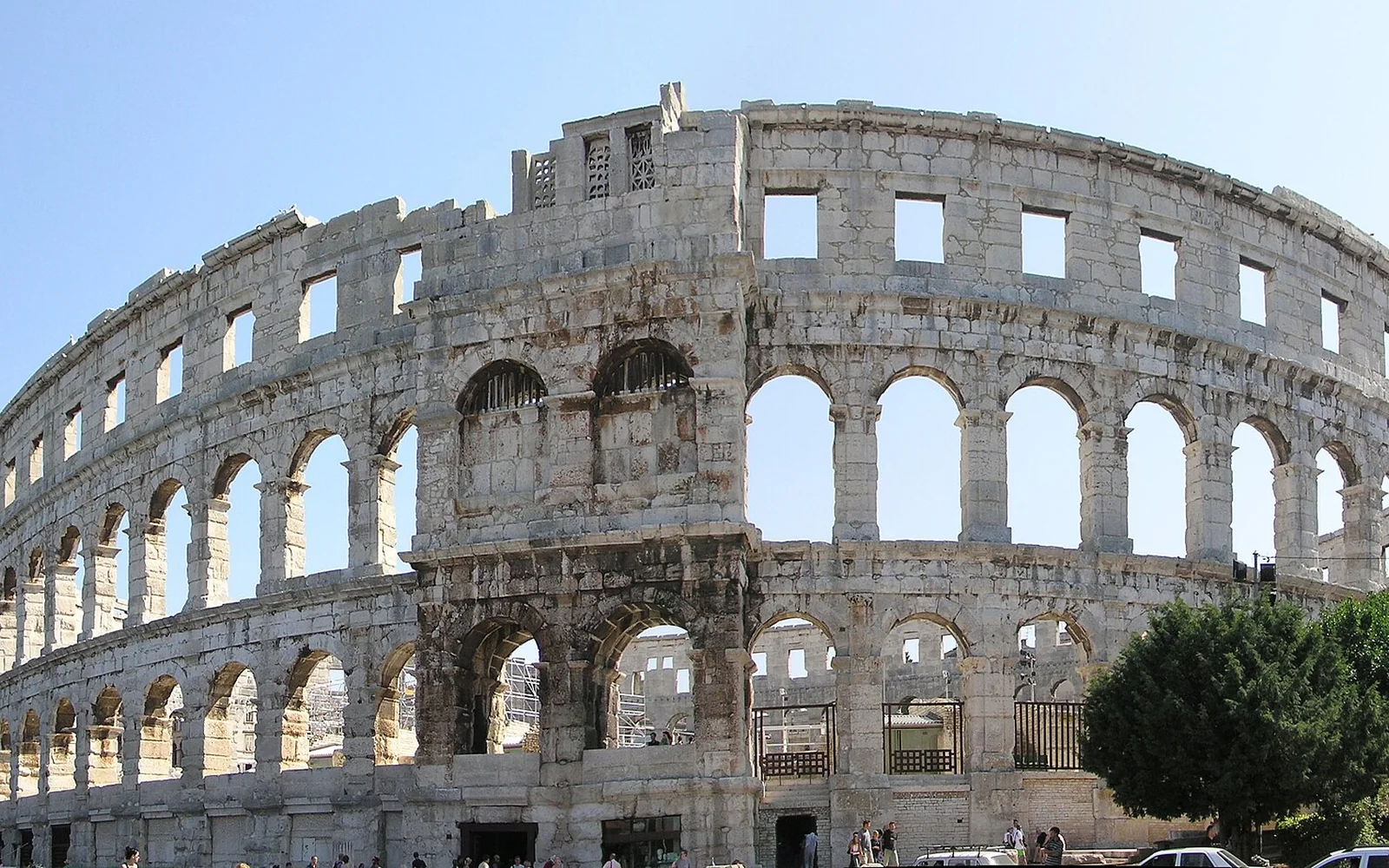 Roman amphitheatre in central Pula