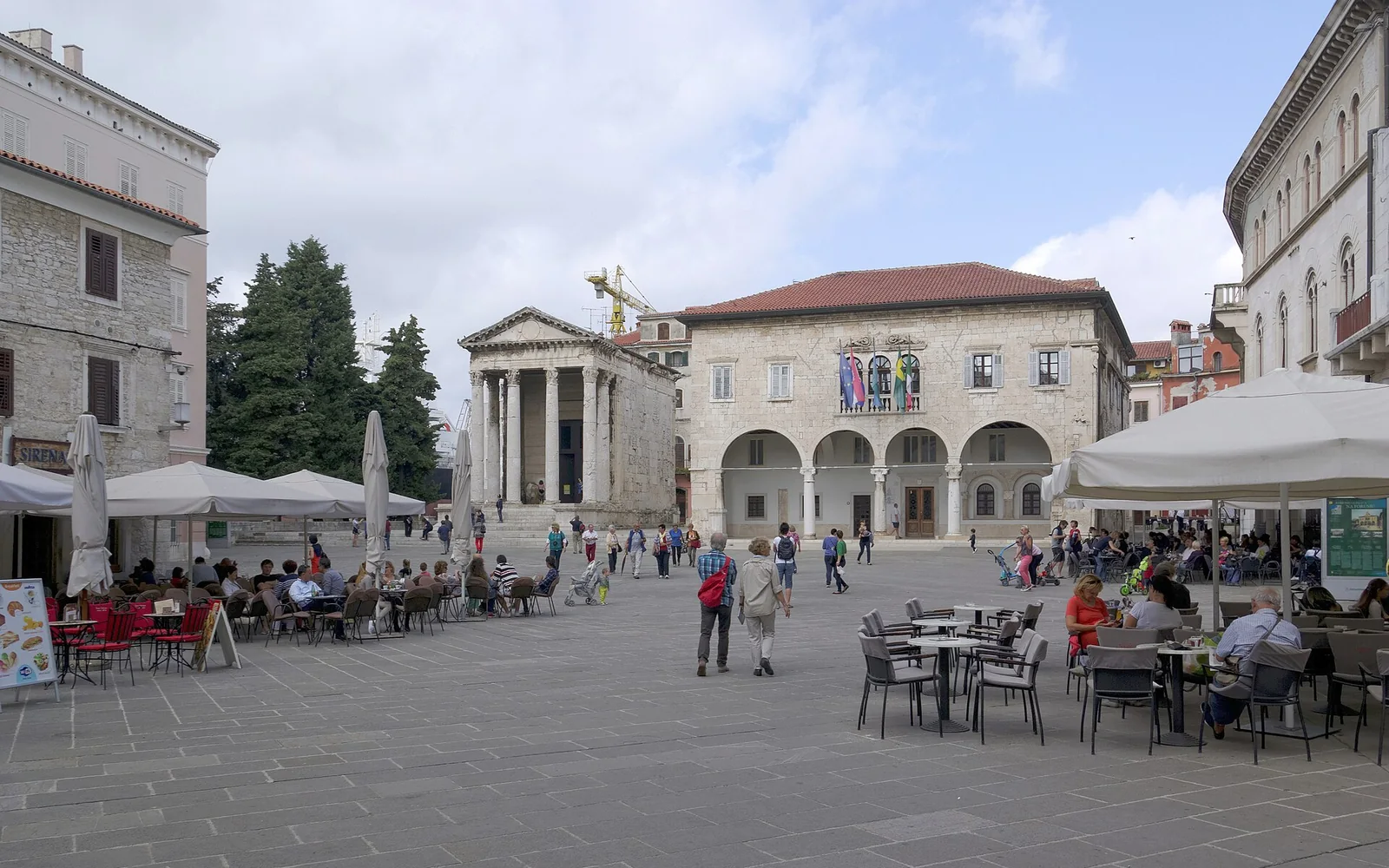 Historic buildings around Pula's Forum