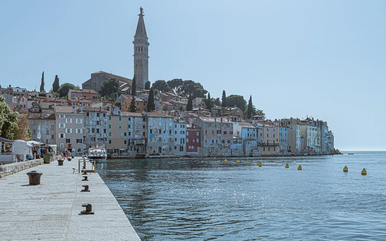 Rovinj Old Town rising above the harbour