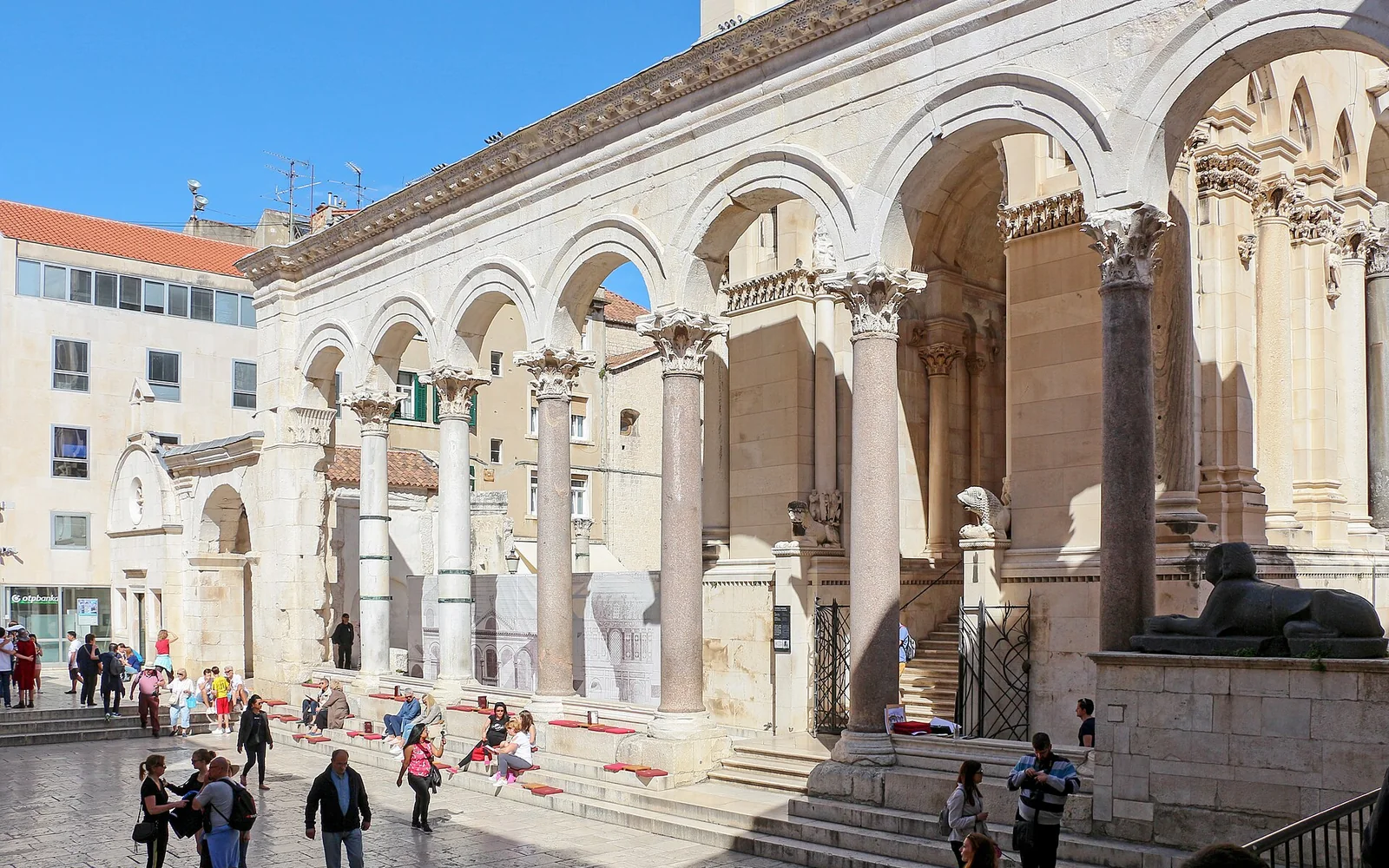 Peristyle square inside Diocletian's Palace in Split