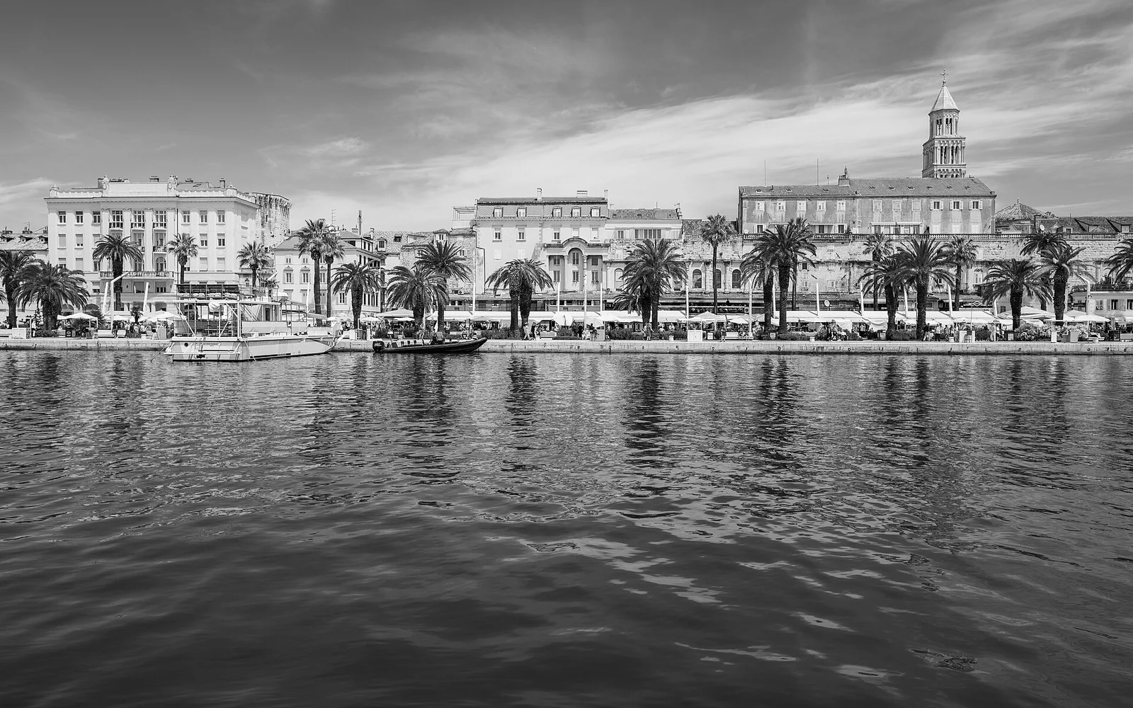 Split's Riva promenade beside the harbour