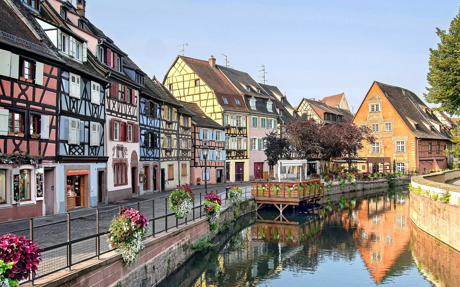Half-timbered houses beside the canal in Colmar