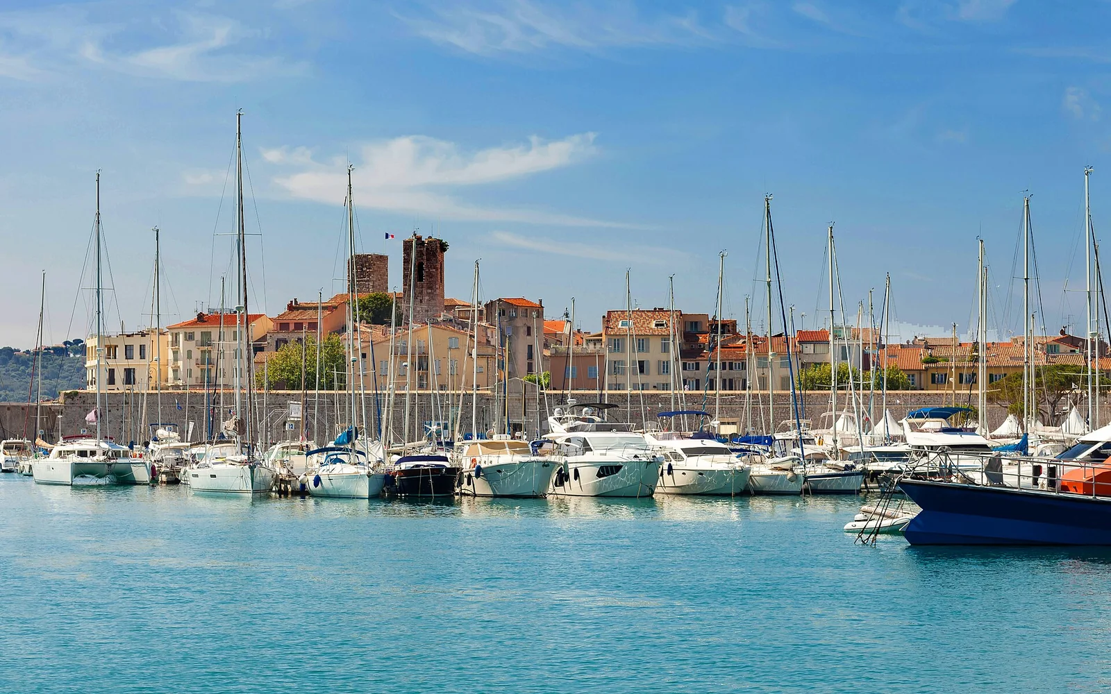 Antibes old town and Port Vauban on the French Riviera