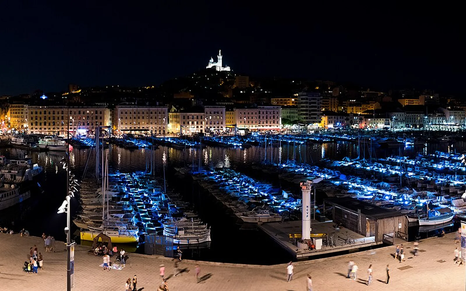 Marseille's Vieux-Port with Notre-Dame de la Garde above