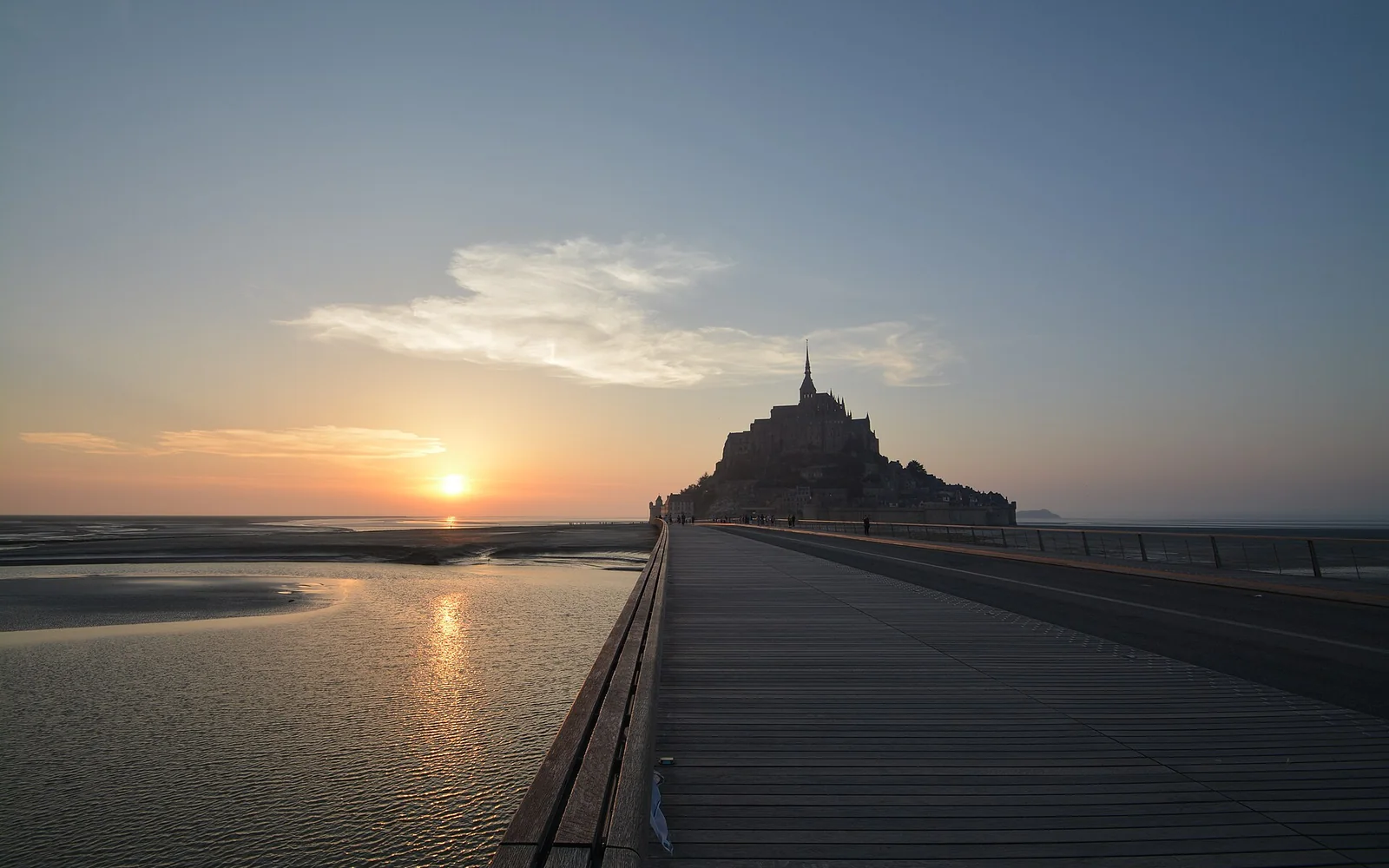 Mont-Saint-Michel rising above its tidal bay