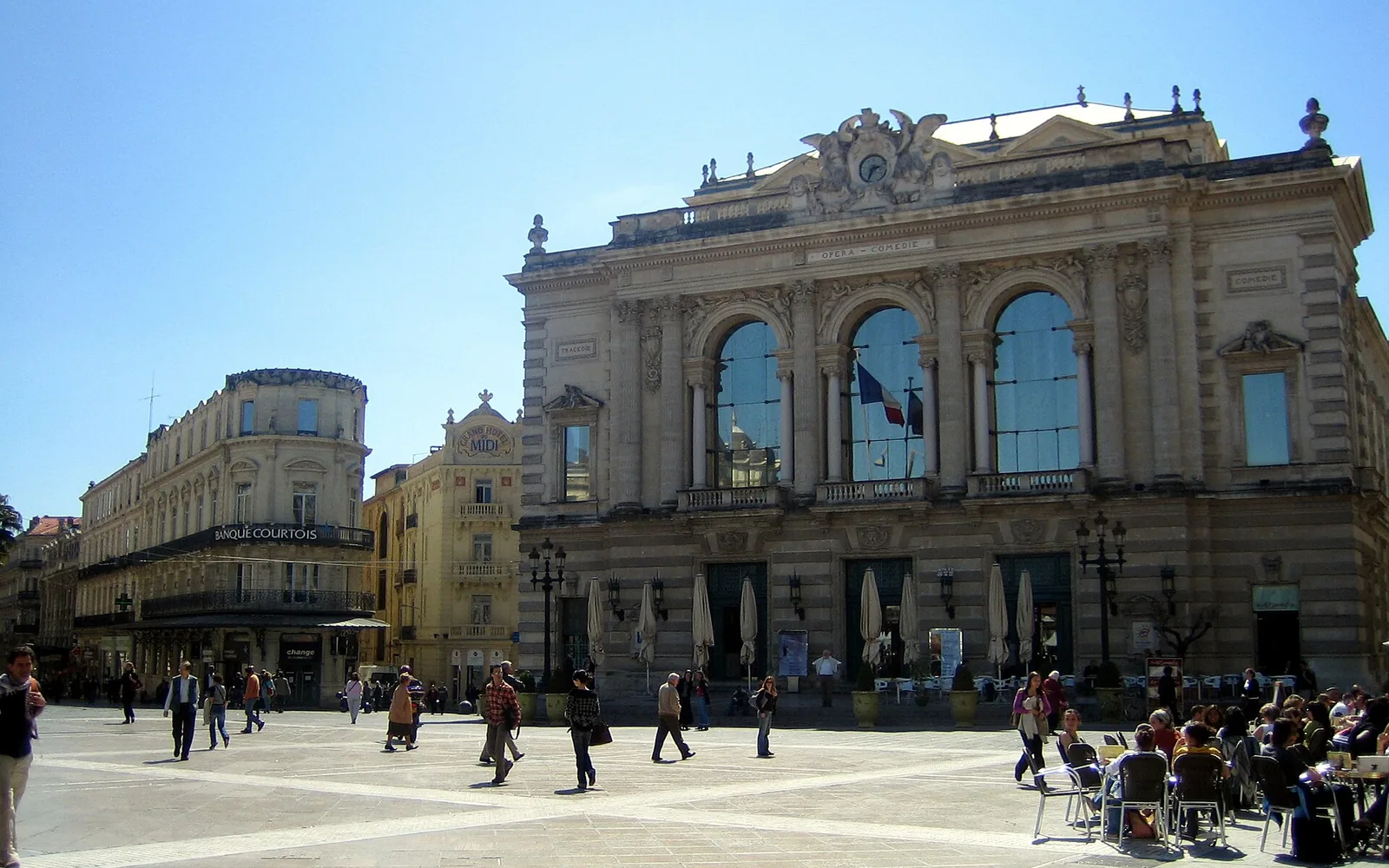 Historic buildings around central Montpellier