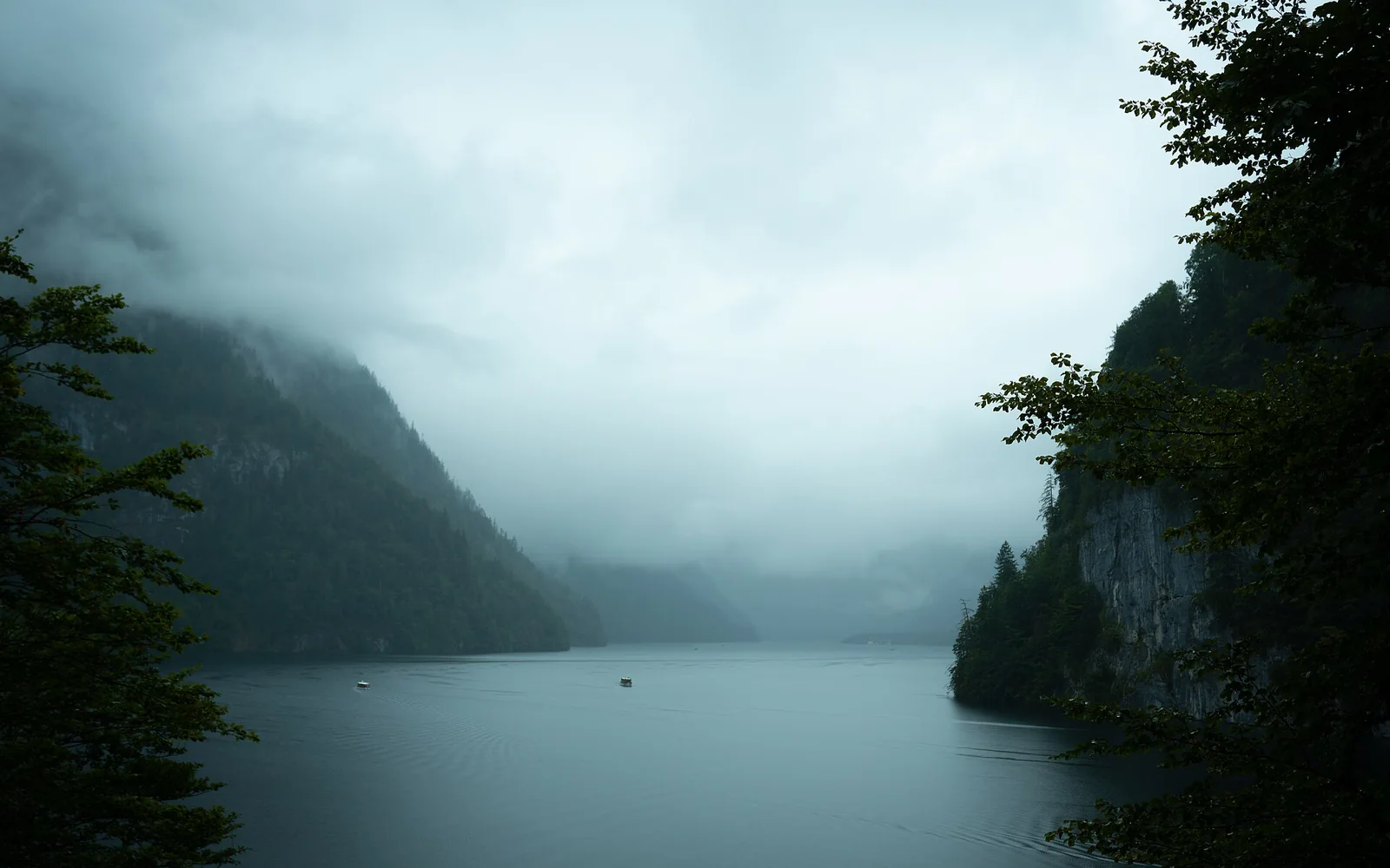 Königssee beneath forested mountains in Berchtesgaden National Park