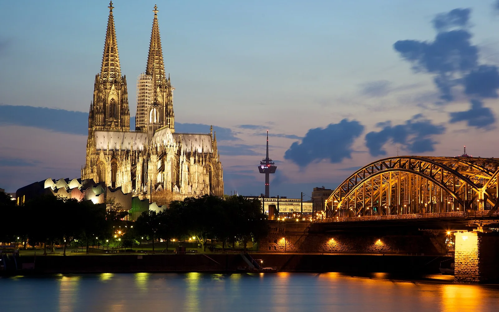 Hohenzollern Bridge leading toward Cologne Cathedral