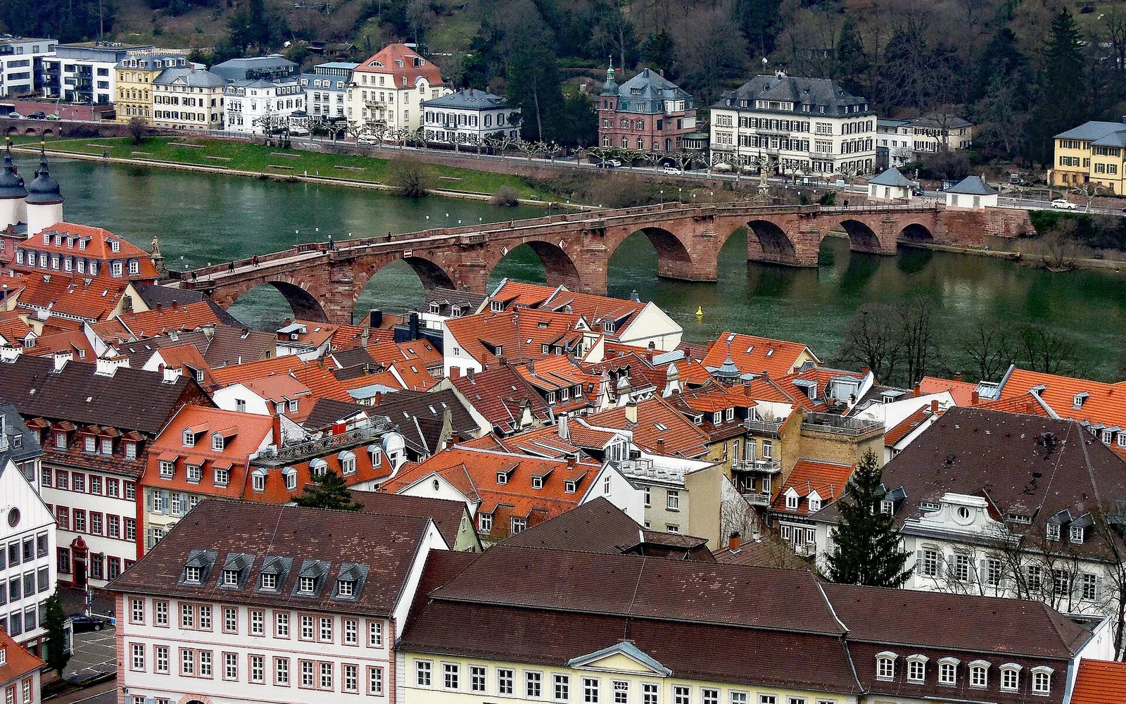 Heidelberg Castle above the old town and River Neckar